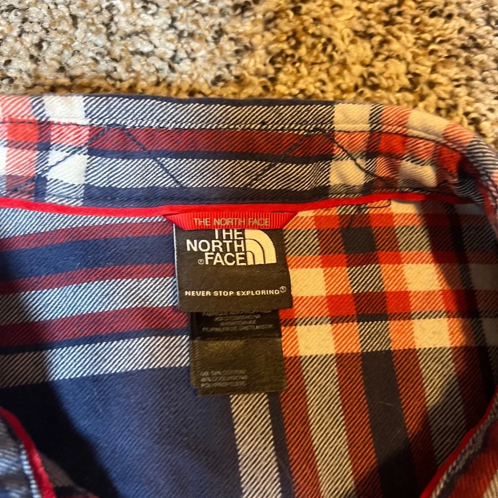 The North Face Flannel Shirt Plaid Button‎ Up Long Sleeve Outdoor Mens XL